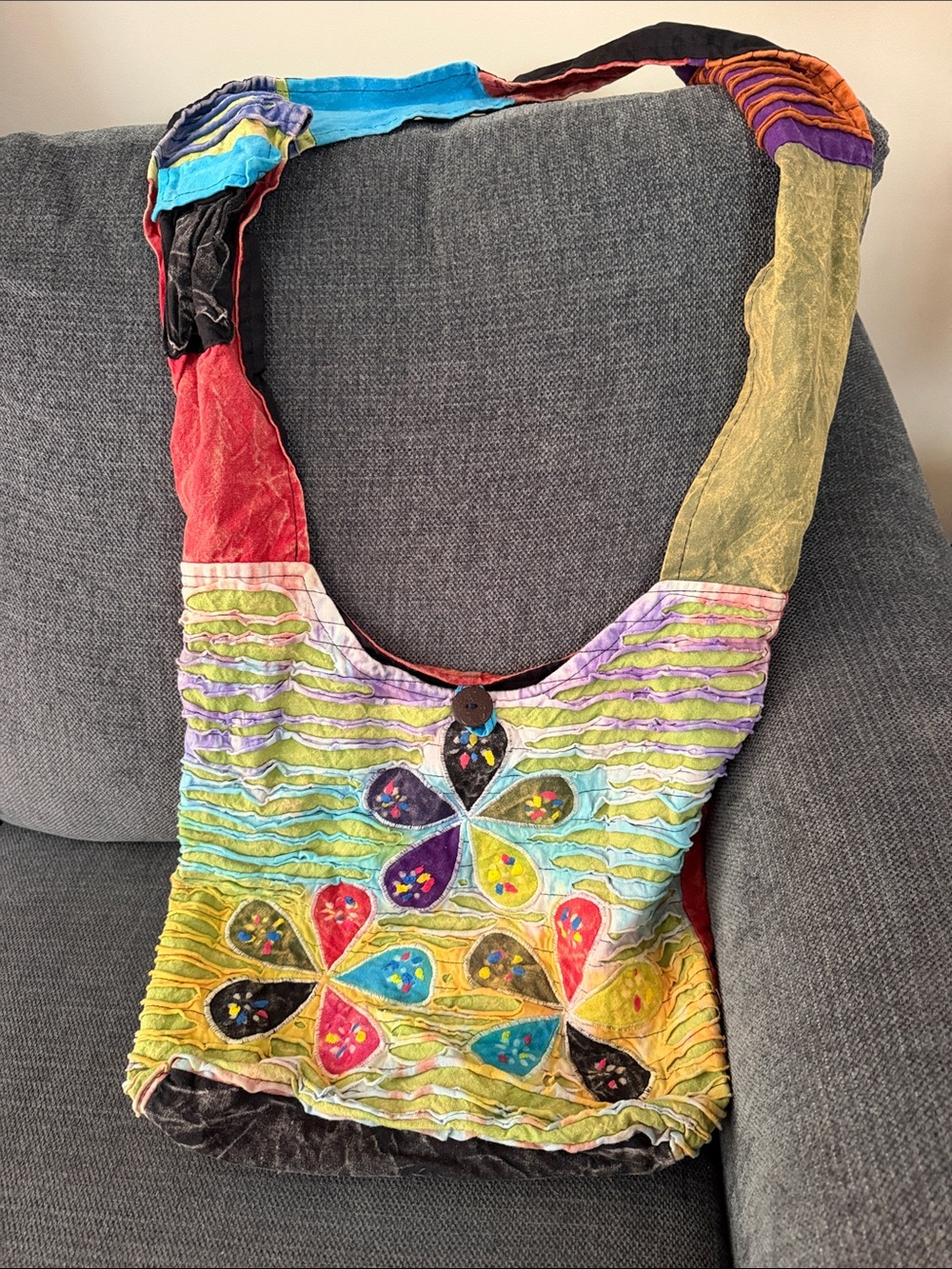 Colorful Patchwork Floral Boho Crossbody Shoulder Bag